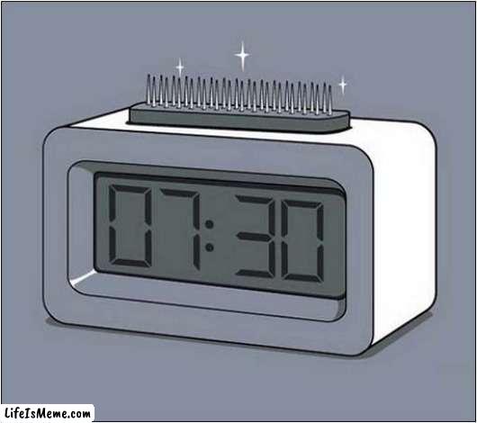 This Will Wake You Up ! | image tagged in fun,alarm clock,wake up,pain | made w/ Lifeismeme meme maker