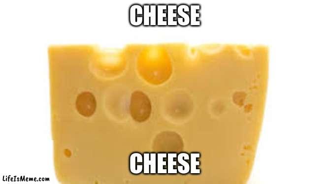 Cheese |  CHEESE; CHEESE | image tagged in cheese | made w/ Lifeismeme meme maker