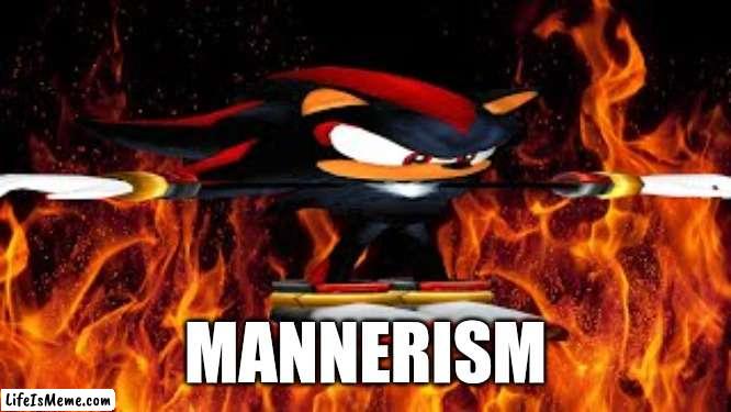 Shadow's manners. |  MANNERISM | image tagged in sonic the hedgehog,sonic,meme,shitpost,shadow the hedgehog,sonic meme | made w/ Lifeismeme meme maker