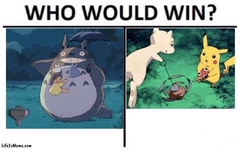 Let It Rip, Mythical Edition | image tagged in memes,who would win,my neighbor totoro,pokemon | made w/ Lifeismeme meme maker