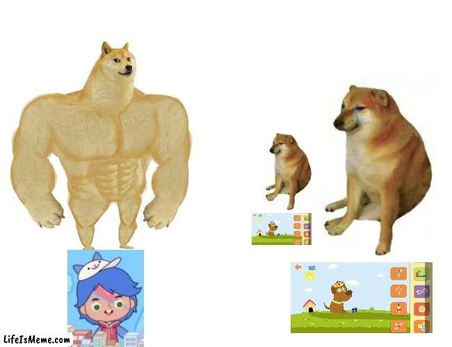 Haaai | image tagged in memes,buff doge vs cheems | made w/ Lifeismeme meme maker