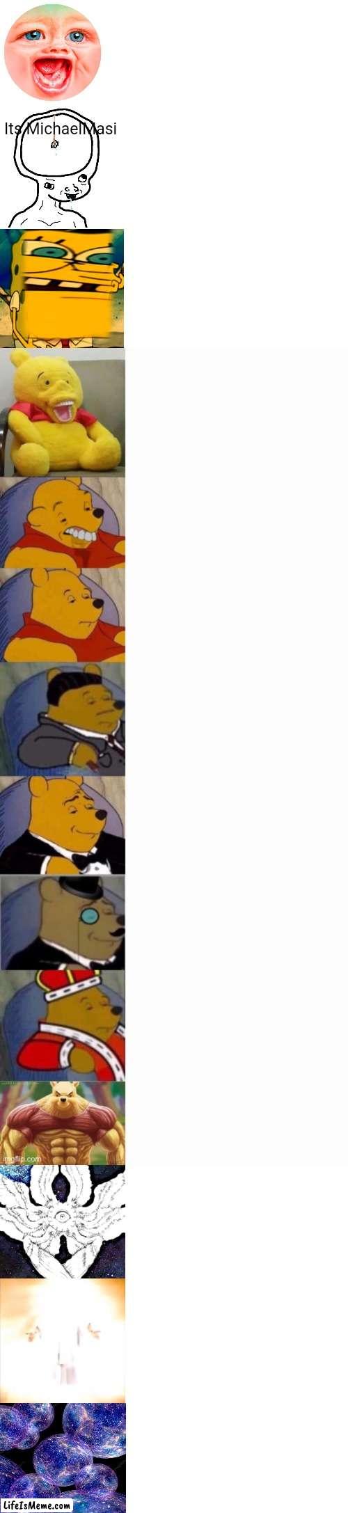 Tuxedo Winnie the Pooh Super Extended |  Its MichaelMasi | image tagged in memes,tuxedo winnie the pooh | made w/ Lifeismeme meme maker
