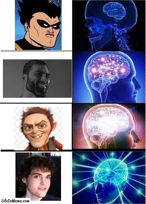 bro they all look like dream | image tagged in memes,expanding brain | made w/ Lifeismeme meme maker