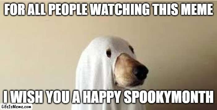 happy spookymonth |  FOR ALL PEOPLE WATCHING THIS MEME; I WISH YOU A HAPPY SPOOKYMONTH | image tagged in spook | made w/ Lifeismeme meme maker