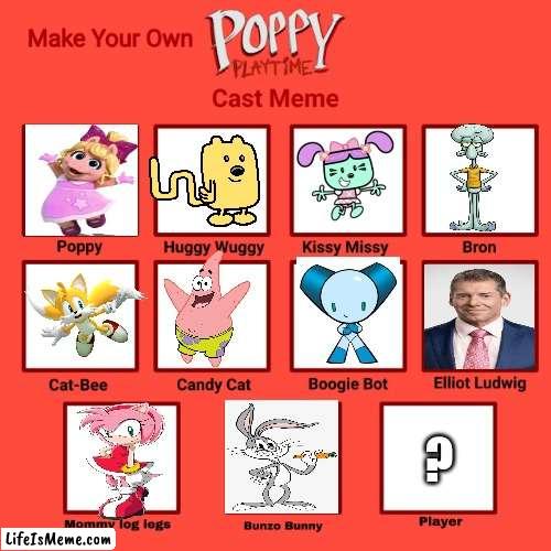 poppy playtime casts |  ? | image tagged in poppy playtime cast meme,wubbzy,tails the fox,cast meme,poppy playtime,muppets | made w/ Lifeismeme meme maker