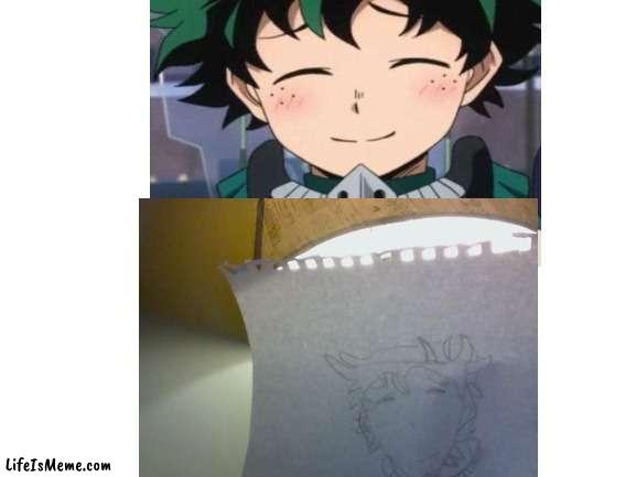 does it look good it was my first time drawing izuku | image tagged in drawing | made w/ Lifeismeme meme maker