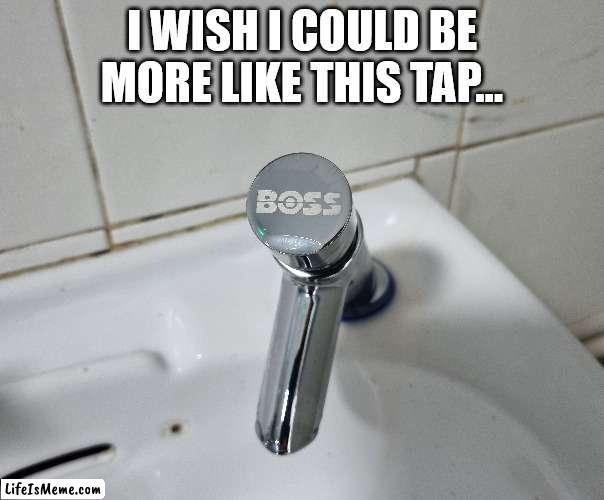 Boss Tap |  I WISH I COULD BE MORE LIKE THIS TAP... | image tagged in boss,tap,wish | made w/ Lifeismeme meme maker