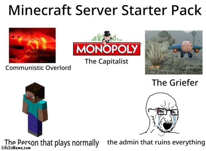 Minecraft Server Starter Pack | image tagged in minecraft,memes,starter pack | made w/ Lifeismeme meme maker