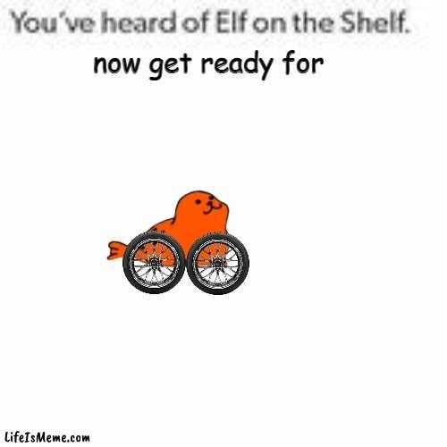 seal on the wheel |  now get ready for | image tagged in you've heard of elf on the shelf,seal,wheel | made w/ Lifeismeme meme maker