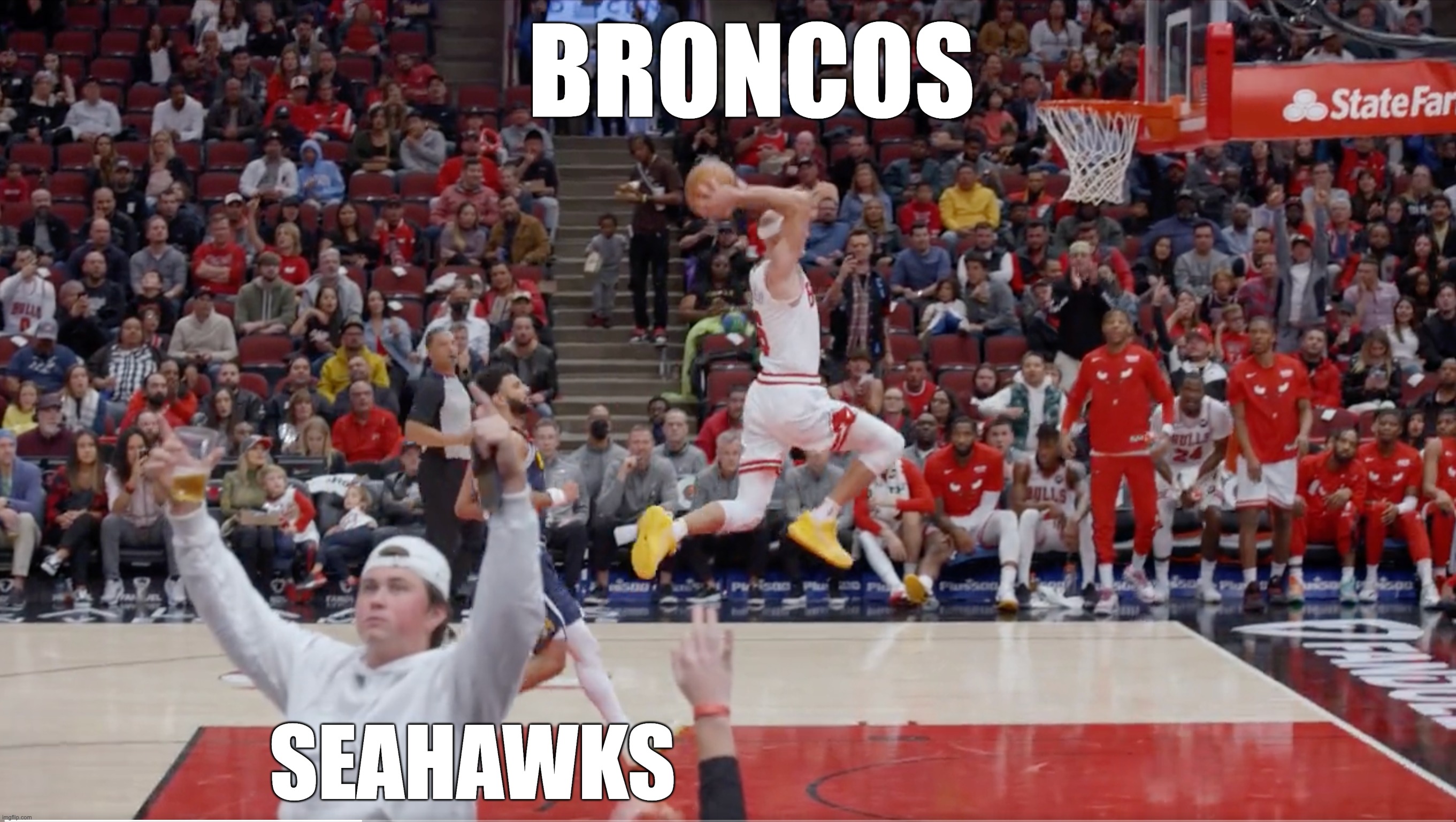 Seahawks vs Broncos |  BRONCOS; SEAHAWKS | image tagged in nfl memes | made w/ Lifeismeme meme maker