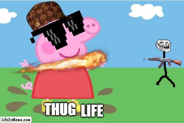 thug life |  LIFE; THUG | image tagged in pepa,nop,dude | made w/ Lifeismeme meme maker