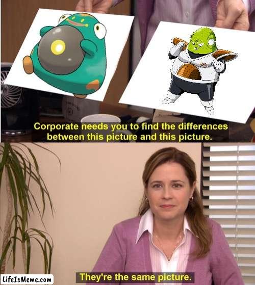 Bellibolt looks like Guldo | image tagged in memes,they're the same picture | made w/ Lifeismeme meme maker