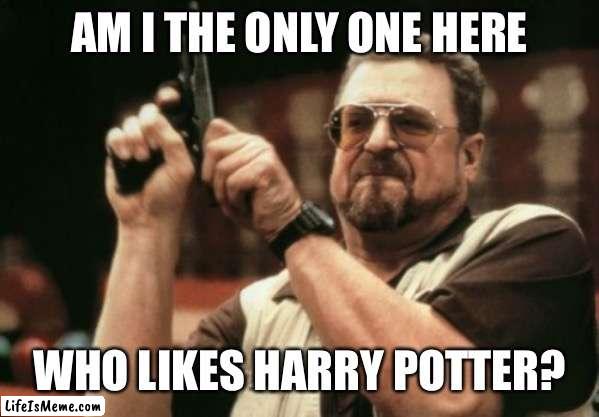 Live footage of me at school |  AM I THE ONLY ONE HERE; WHO LIKES HARRY POTTER? | image tagged in memes,am i the only one around here,harry potter | made w/ Lifeismeme meme maker