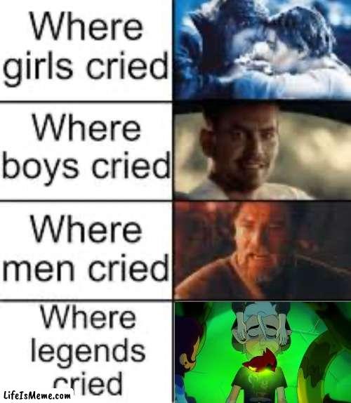 Share this meem, for Flapjack. | image tagged in where legends cried,the owl house | made w/ Lifeismeme meme maker