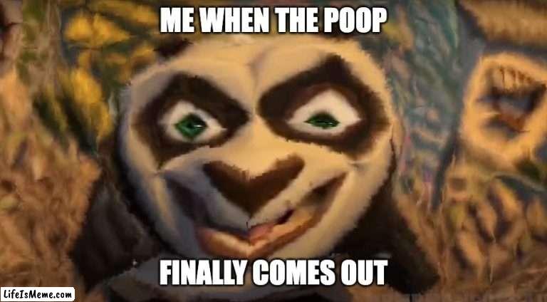 kung fu panda |  ME WHEN THE POOP; FINALLY COMES OUT | image tagged in kung fu panda,poop | made w/ Lifeismeme meme maker