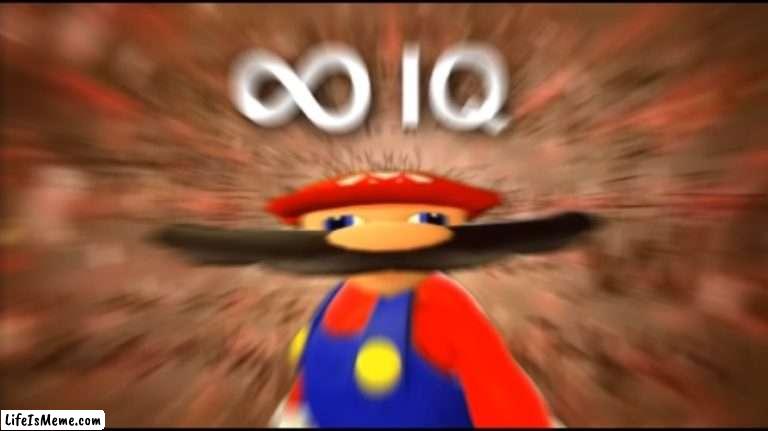 When you use the title as part of the meme | image tagged in infinity iq mario | made w/ Lifeismeme meme maker