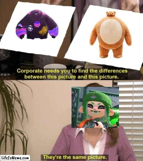 BEAR | image tagged in corporate needs you to find the differences,splatoon 3,splatoon,salmon run | made w/ Lifeismeme meme maker