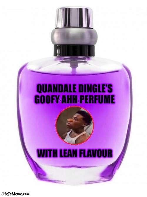 Quandale Dingle's Goofy Ahh Perfume |  QUANDALE DINGLE'S GOOFY AHH PERFUME; WITH LEAN FLAVOUR | image tagged in quandale dingle,perfume,lean,goofy ahh,memes | made w/ Lifeismeme meme maker