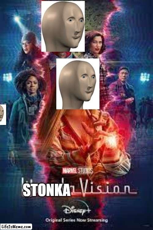 Stonkavision | STONKA | image tagged in wandavision,marvel,mcu,stonks | made w/ Lifeismeme meme maker