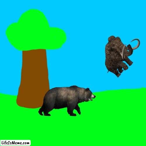 Yeet the mammoth but it's a meme | image tagged in yeet,memes,yeet the mammoth,funny memes,funny,bear | made w/ Lifeismeme meme maker