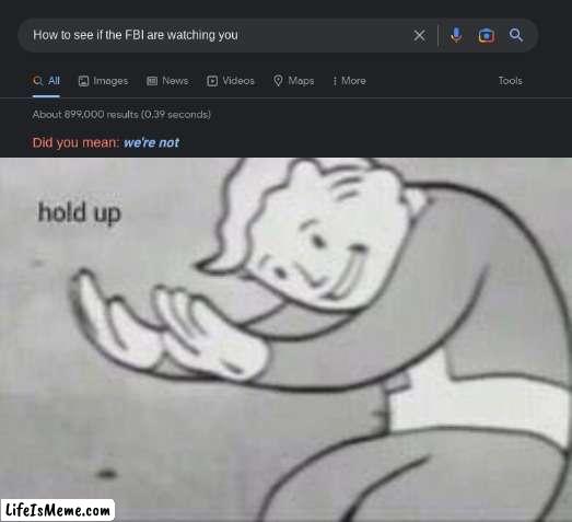 WTFFFFF | image tagged in fallout hold up,fbi | made w/ Lifeismeme meme maker