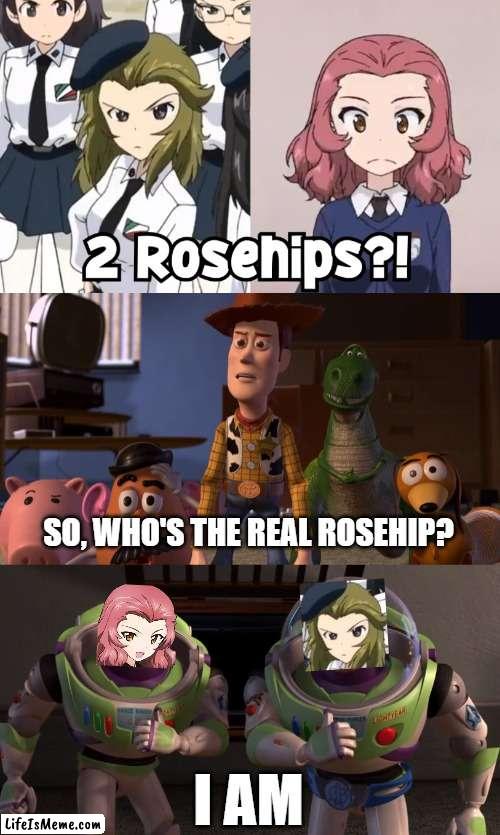 Who's the real Rosehip? | SO, WHO'S THE REAL ROSEHIP? I AM | image tagged in girls und panzer,toy story | made w/ Lifeismeme meme maker