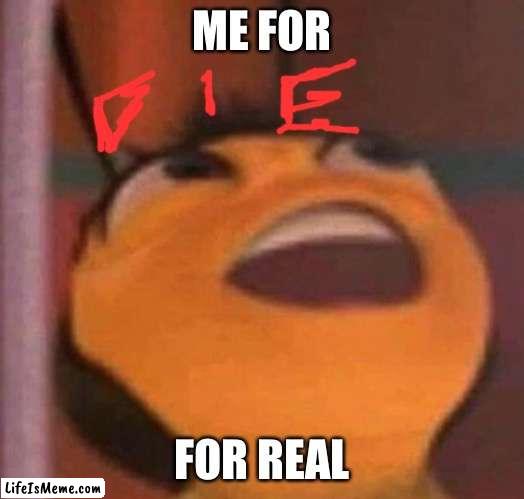 Me for real | ME FOR; FOR REAL | image tagged in bee movie | made w/ Lifeismeme meme maker