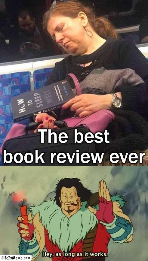 This picture sells the book for me | The best book review ever | image tagged in hey as long as it works,selling,sold out,shut up and take my money | made w/ Lifeismeme meme maker