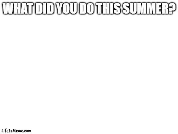 i went to australia | WHAT DID YOU DO THIS SUMMER? | image tagged in blank white template | made w/ Lifeismeme meme maker