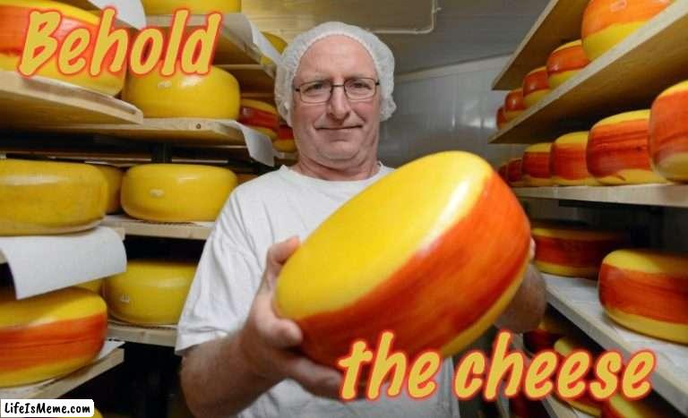 Cheese rules | Behold; the cheese | image tagged in cheese life,cheese | made w/ Lifeismeme meme maker