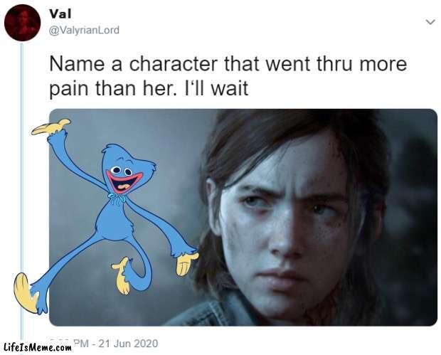 Name one character who went through more pain than her | image tagged in name one character who went through more pain than her | made w/ Lifeismeme meme maker