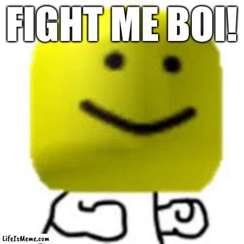 Fight me boi! | FIGHT ME BOI! | image tagged in funny memes | made w/ Lifeismeme meme maker