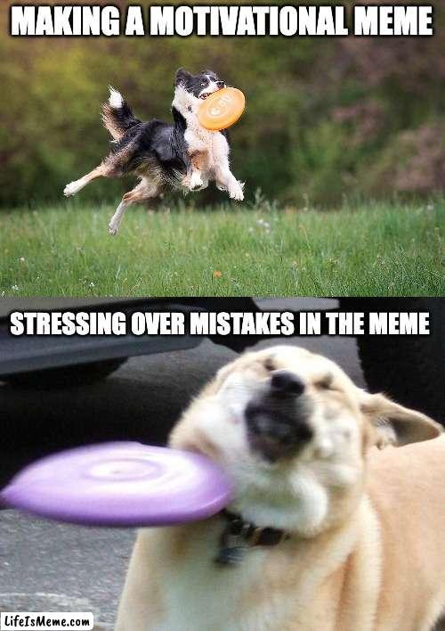 meme making reality | MAKING A MOTIVATIONAL MEME; STRESSING OVER MISTAKES IN THE MEME | image tagged in reality check | made w/ Lifeismeme meme maker