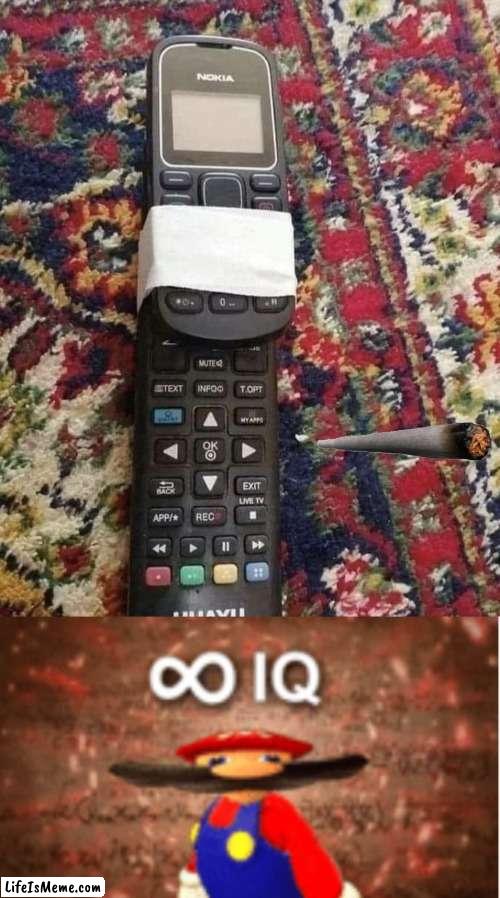 with this invention you will never lose your tv remote ever again | image tagged in infinite iq | made w/ Lifeismeme meme maker