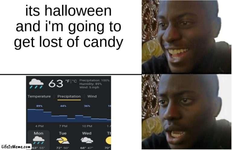 noooooooooooooooooooooooooooooooooooooooooooooooo | its halloween and i'm going to get lost of candy | image tagged in disappointed black guy | made w/ Lifeismeme meme maker