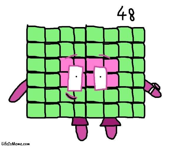 Numberblock 48 | image tagged in numberblocks,fanart,cute | made w/ Lifeismeme meme maker