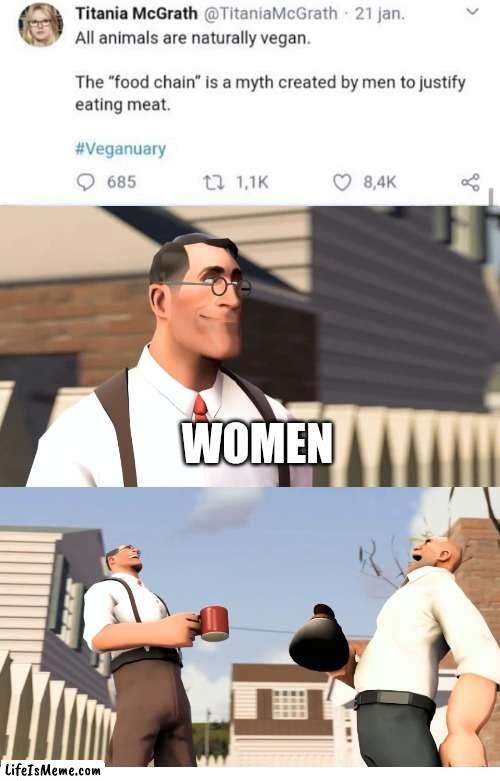 Women☕. | WOMEN | image tagged in women,veganism | made w/ Lifeismeme meme maker