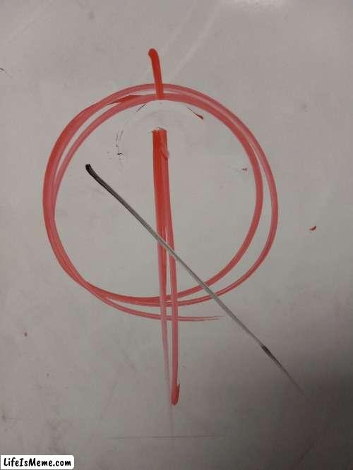 Have this perfect circle a freand made- (don't minds the black line someone tried to destroy it-) | image tagged in idk,why are you reading this | made w/ Lifeismeme meme maker