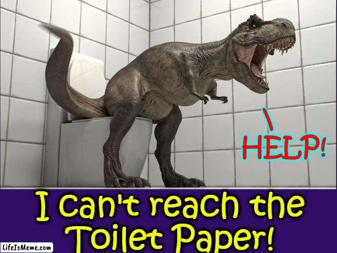 The Pain of The Short-Armed Impaired |     
HELP! I can't reach the
Toilet Paper! | image tagged in vince vance,dinosaurs,memes,toilet paper,short arms,bathroon | made w/ Lifeismeme meme maker