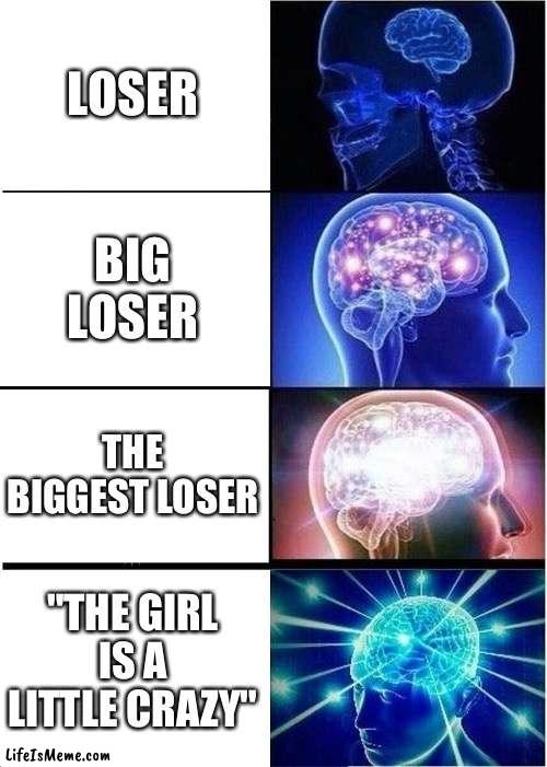 2022 Timeline | LOSER; BIG LOSER; THE BIGGEST LOSER; "THE GIRL IS A LITTLE CRAZY" | image tagged in expanding brain,ukraine,russia,putin | made w/ Lifeismeme meme maker