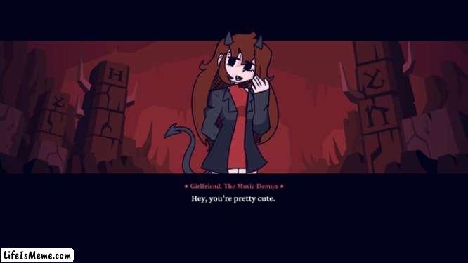 Girlfriend the Demon Girl | image tagged in cursed image | made w/ Lifeismeme meme maker