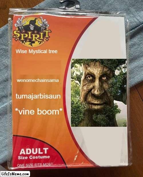 wiseomechaintreema | Wise Mystical tree; wenomechainsama; tumajarbisaun; *vine boom* | image tagged in spirit halloween | made w/ Lifeismeme meme maker