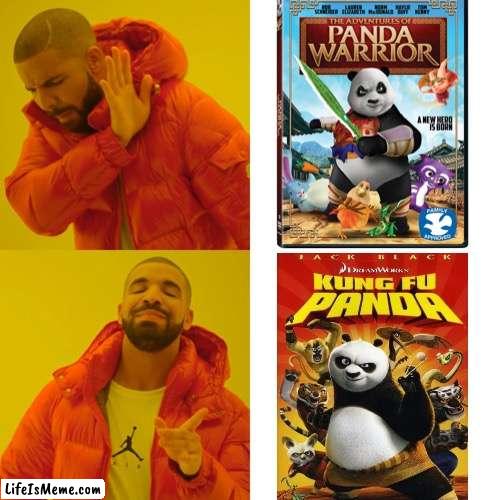 Dream works meme | image tagged in memes,drake hotline bling,kung fu panda,funny | made w/ Lifeismeme meme maker