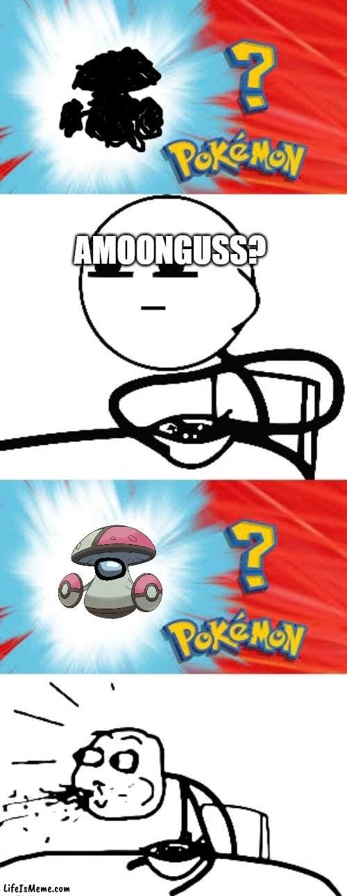 Who's that Pokemon? | AMOONGUSS? | image tagged in who's that pokemon | made w/ Lifeismeme meme maker