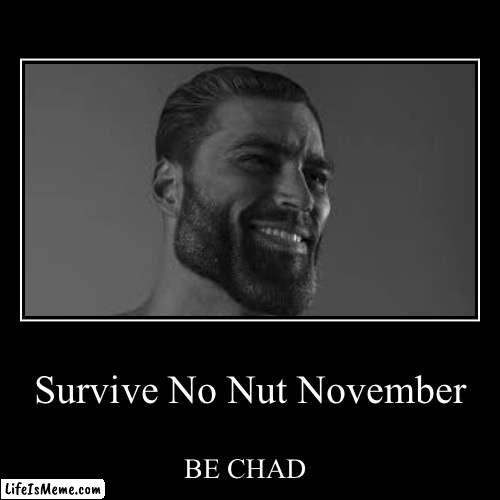 BE CHAD | image tagged in funny,demotivationals | made w/ Lifeismeme demotivational maker