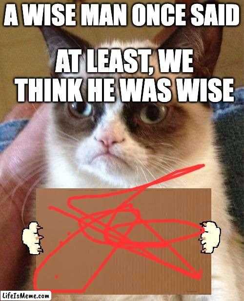 A wise man | A WISE MAN ONCE SAID; AT LEAST, WE THINK HE WAS WISE | image tagged in bruh | made w/ Lifeismeme meme maker