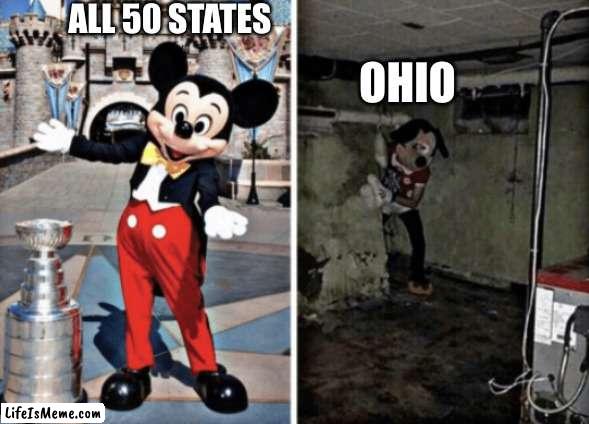 mmm monkey | ALL 50 STATES; OHIO | image tagged in basement mickey mouse,ohio | made w/ Lifeismeme meme maker