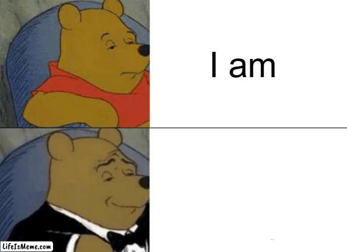 tt | I am | image tagged in memes,tuxedo winnie the pooh | made w/ Lifeismeme meme maker
