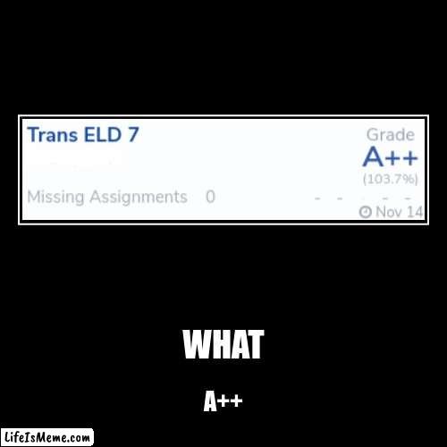 A++ | image tagged in funny,demotivationals | made w/ Lifeismeme demotivational maker