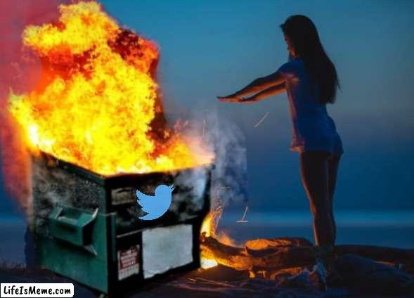 Bird App | image tagged in chaos,dumpster fire,cast it into the fire | made w/ Lifeismeme meme maker